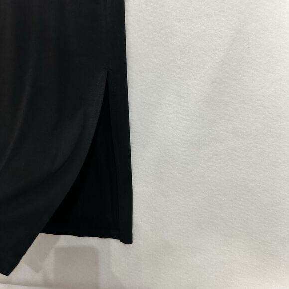 Double D Ranch Dress Womens 1X Black Embroidered Stretch Slinky Western Boho Vtg - Picture 3 of 12